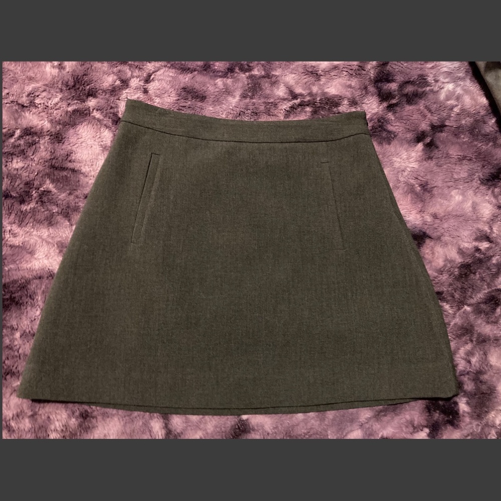 NWT C.Wonder Gray A-Line Stretch Crepe Mini Career Skirt Womens Sz 4